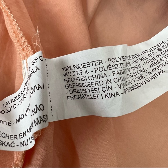 Zara Basics Maxi Peach Skirt with Navy Elastic Waist Detail - Picture 7 of 12